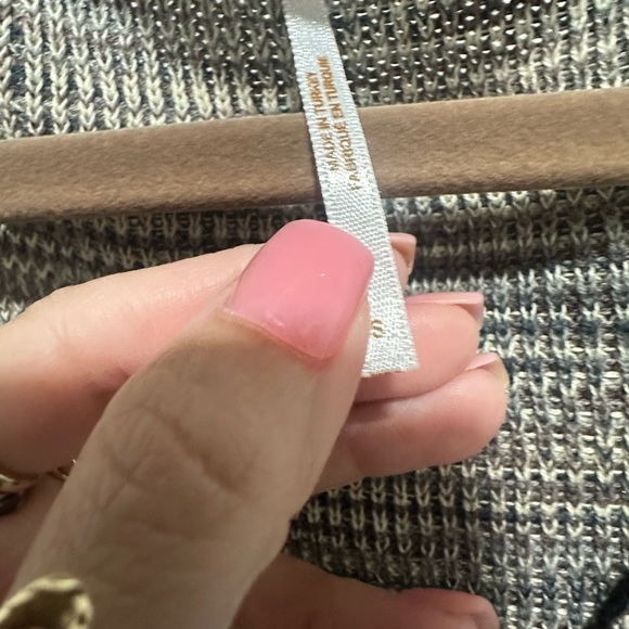 Free People Marble Ribbed Button Sweater Mercury Henley Space Dye Black Small - Picture 4 of 4